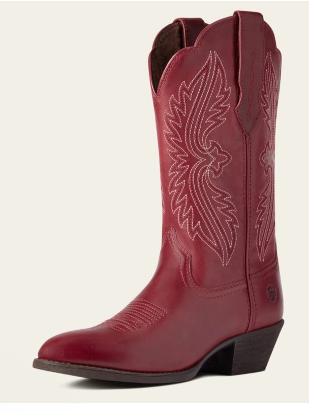 Women's Rosy Red Heritage StretchFit R Toe Western Leather Cowboy Boots